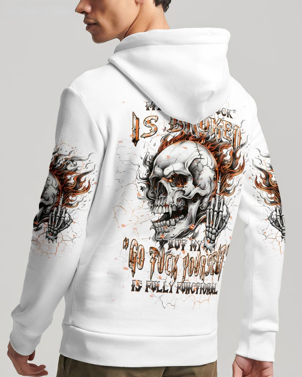 BLISSCORNERS MY GIVE A F IS BROKEN FIRE SKULL ALL OVER PRINT