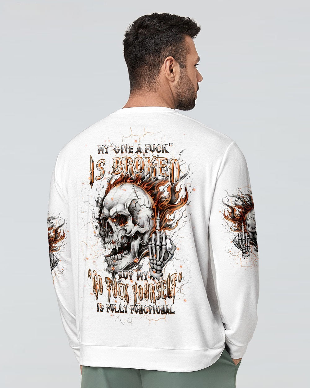 BLISSCORNERS MY GIVE A F IS BROKEN FIRE SKULL ALL OVER PRINT