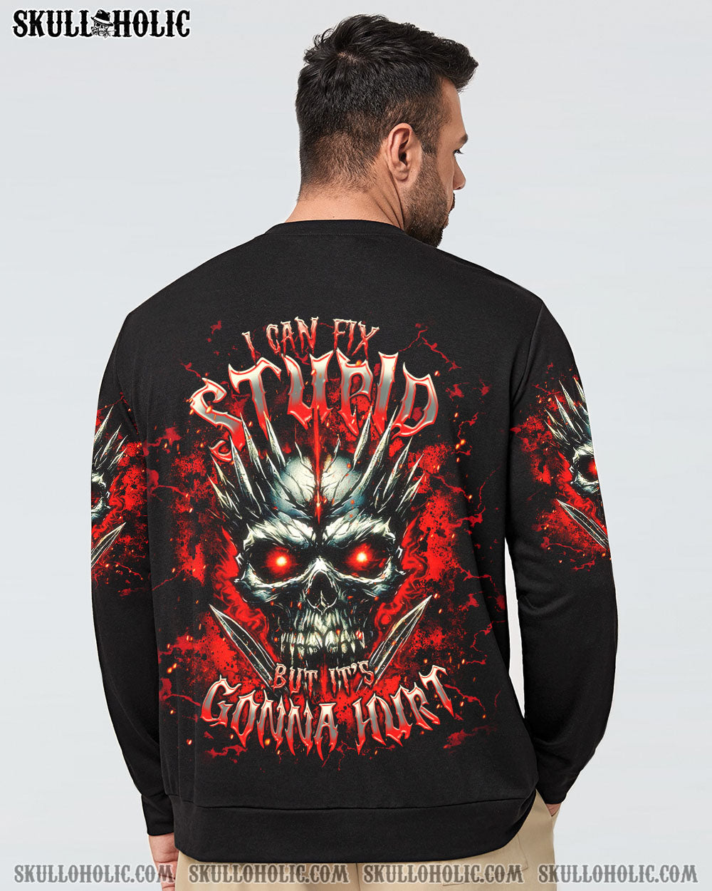 BLISSCORNERS I CAN FIX STUPID BUT IT'S GONNA HURT SKULL ALL OVER PRINT