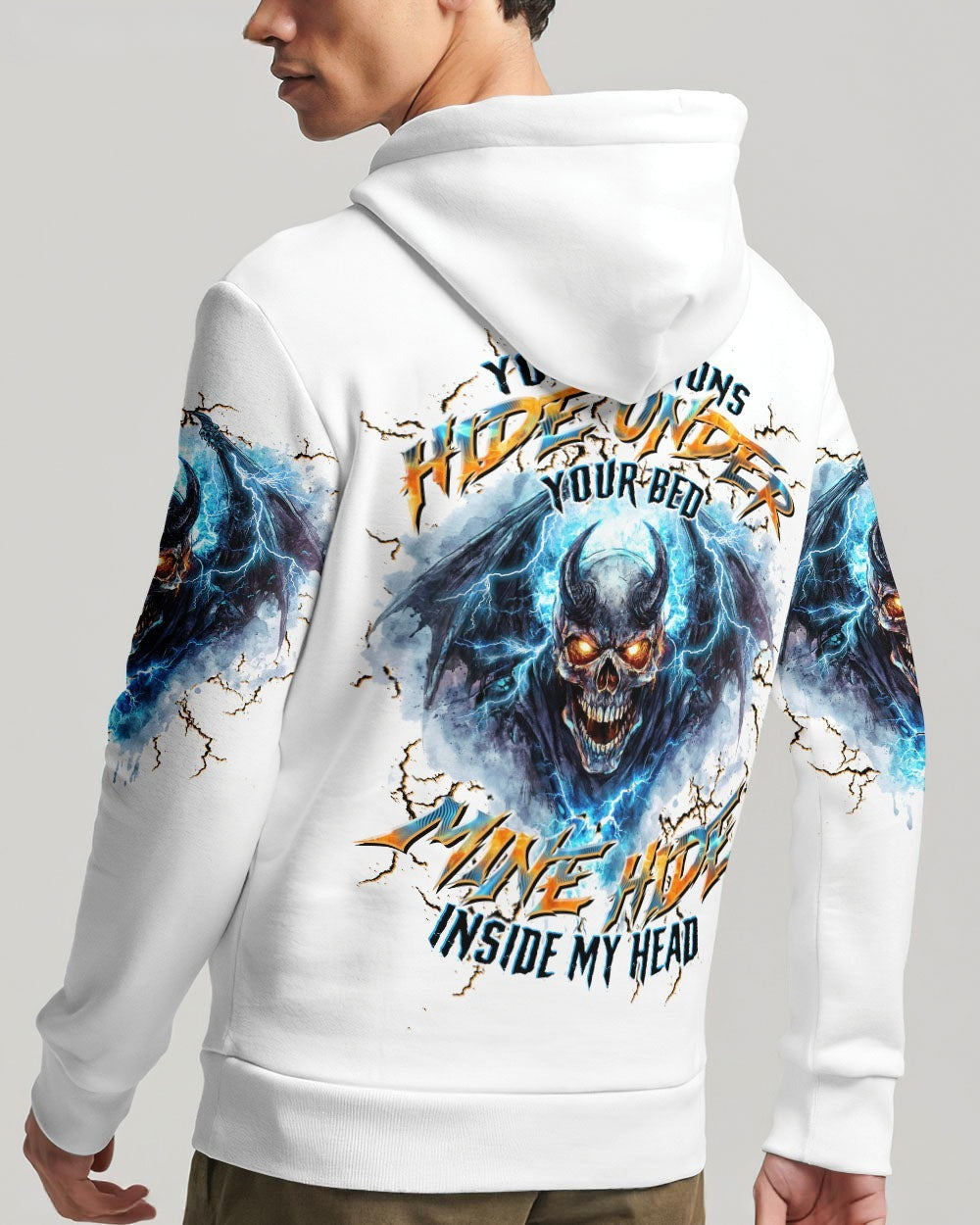 BLISSCORNERS YOUR DEMONS HIDE UNDER YOUR BED SKULL ALL OVER PRINT