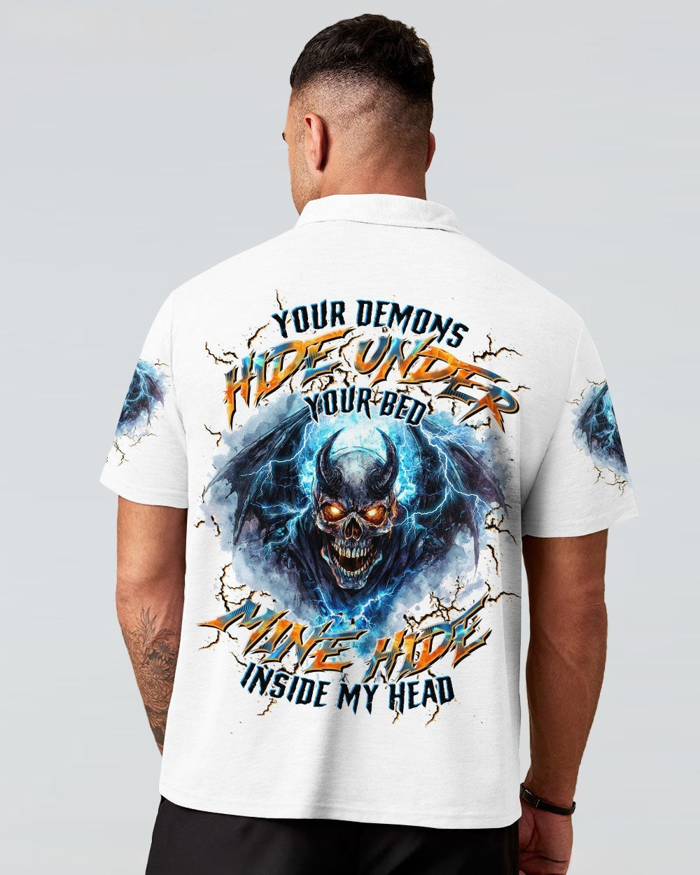BLISSCORNERS YOUR DEMONS HIDE UNDER YOUR BED SKULL ALL OVER PRINT