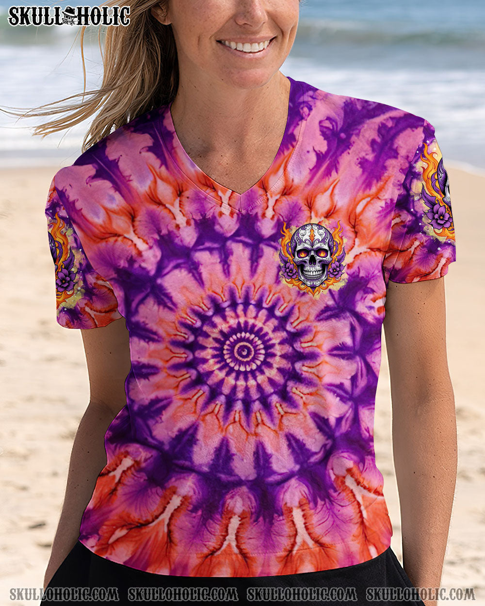 BLISSCORNERS THE GOOD GIRL IN ME SKULL TIE DYE ALL OVER PRINT
