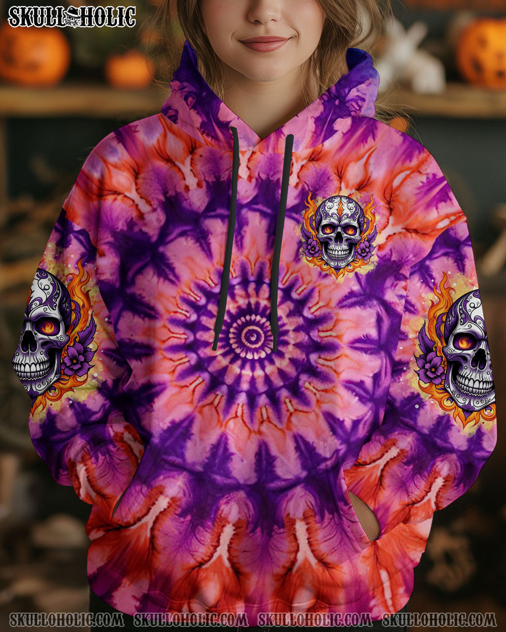 BLISSCORNERS THE GOOD GIRL IN ME SKULL TIE DYE ALL OVER PRINT