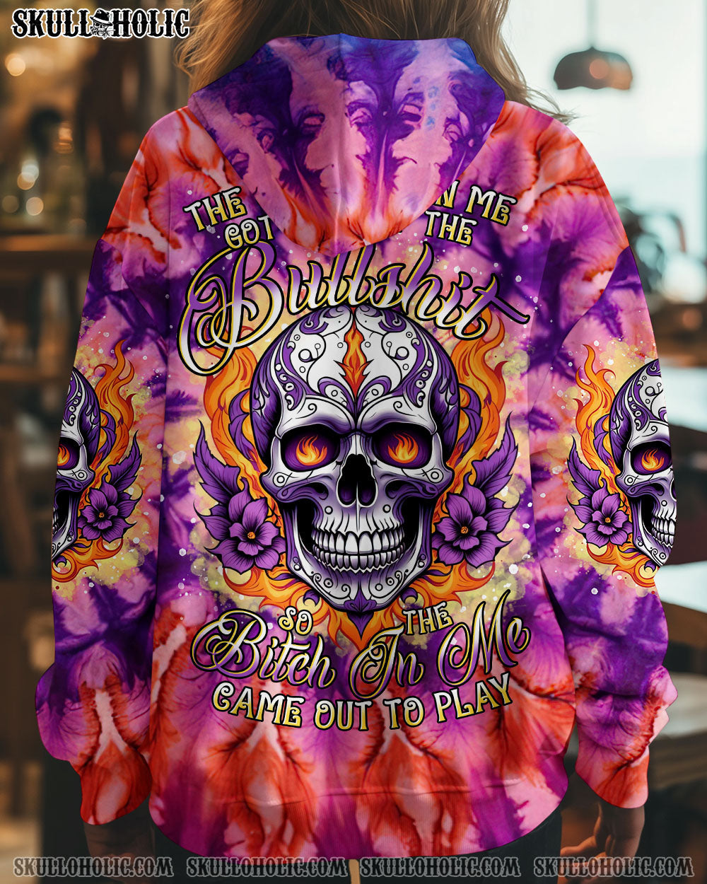 BLISSCORNERS THE GOOD GIRL IN ME SKULL TIE DYE ALL OVER PRINT