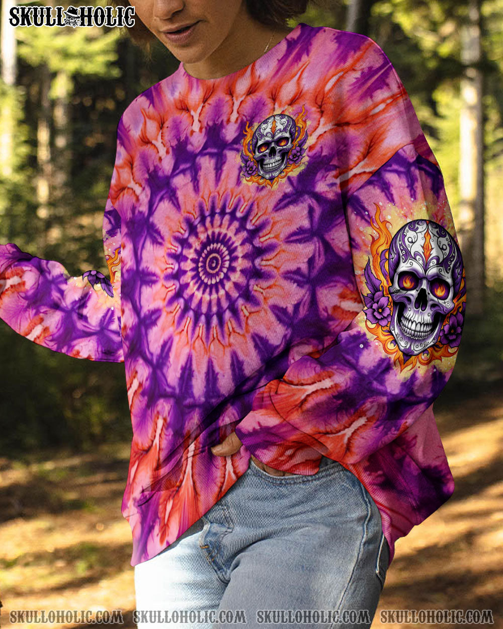 BLISSCORNERS THE GOOD GIRL IN ME SKULL TIE DYE ALL OVER PRINT