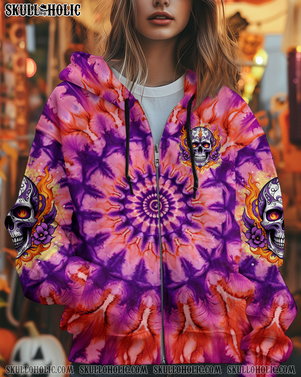 BLISSCORNERS THE GOOD GIRL IN ME SKULL TIE DYE ALL OVER PRINT