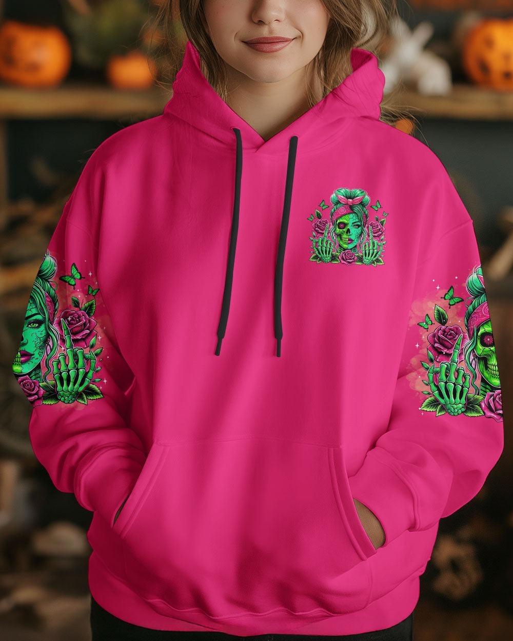 BLISSCORNERS THE GOOD GIRL IN ME GOT TIRED SKULL MESSY BUN TIE DYE ALL OVER PRINT