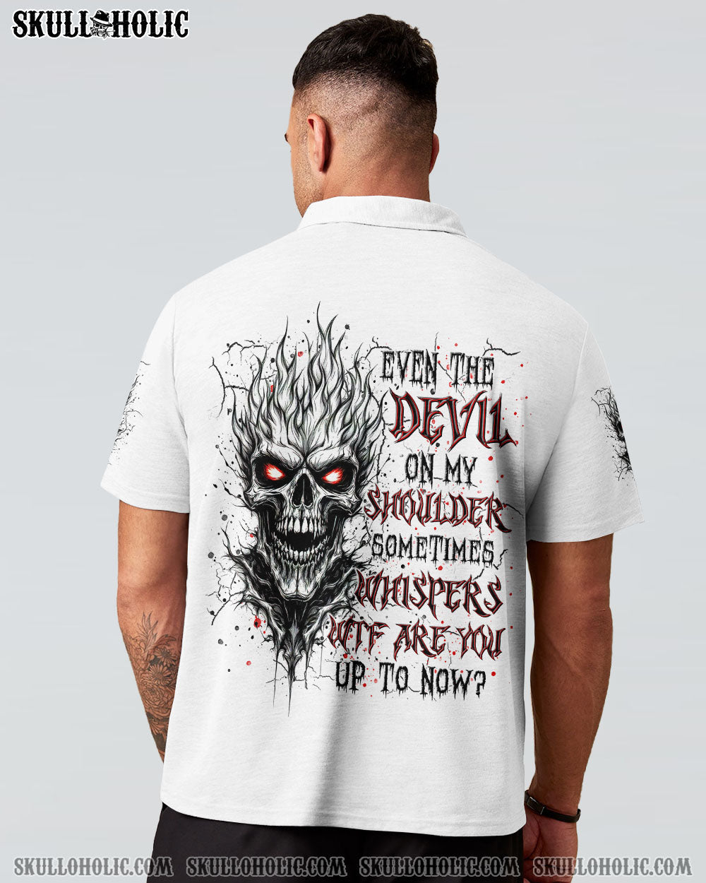 BLISSCORNERS EVEN THE DEVIL ON MY SHOULDER SKULL ALL OVER PRINT