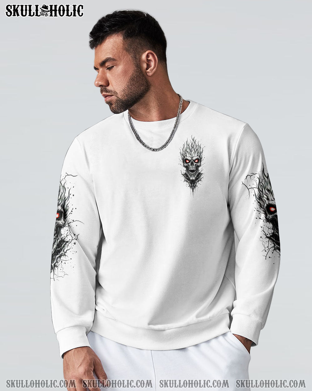BLISSCORNERS EVEN THE DEVIL ON MY SHOULDER SKULL ALL OVER PRINT