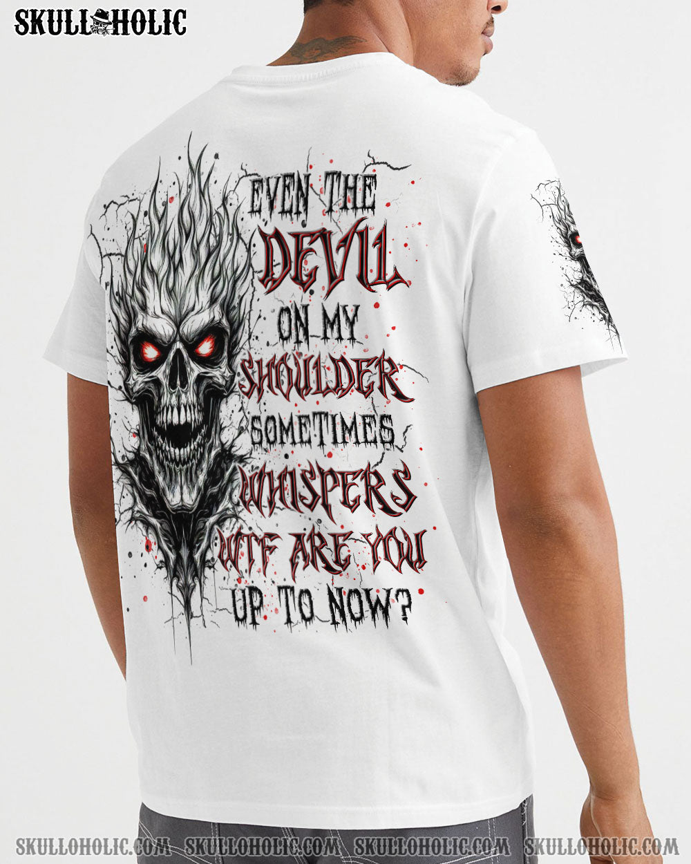 BLISSCORNERS EVEN THE DEVIL ON MY SHOULDER SKULL ALL OVER PRINT
