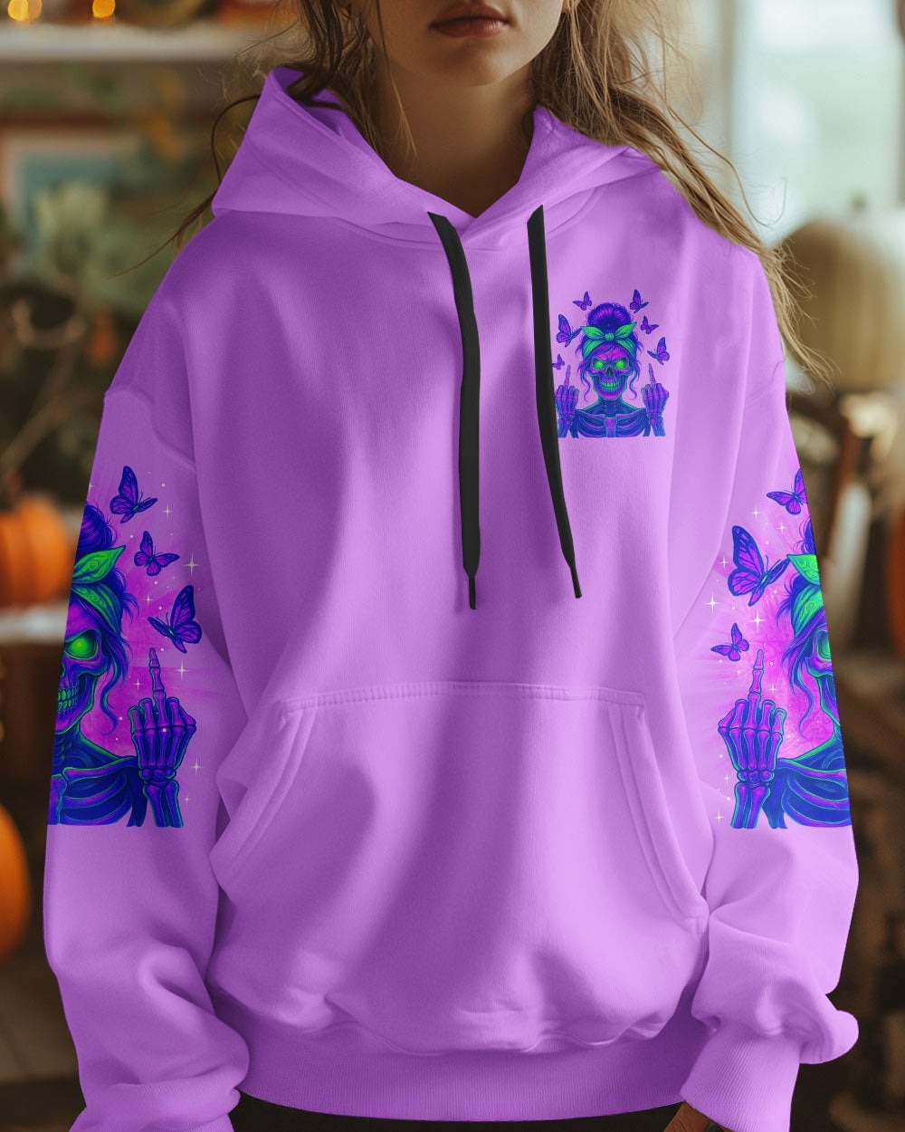 BLISSCORNERS I DON'T NEED YOUR ATTITUDE SKULL MESSY BUN ALL OVER PRINT