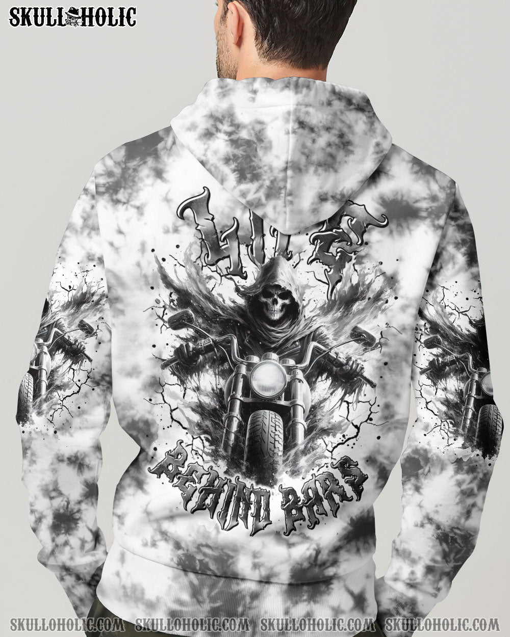 BLISSCORNERS LIFE BEHIND BARS BIKER SKULL ALL OVER PRINT