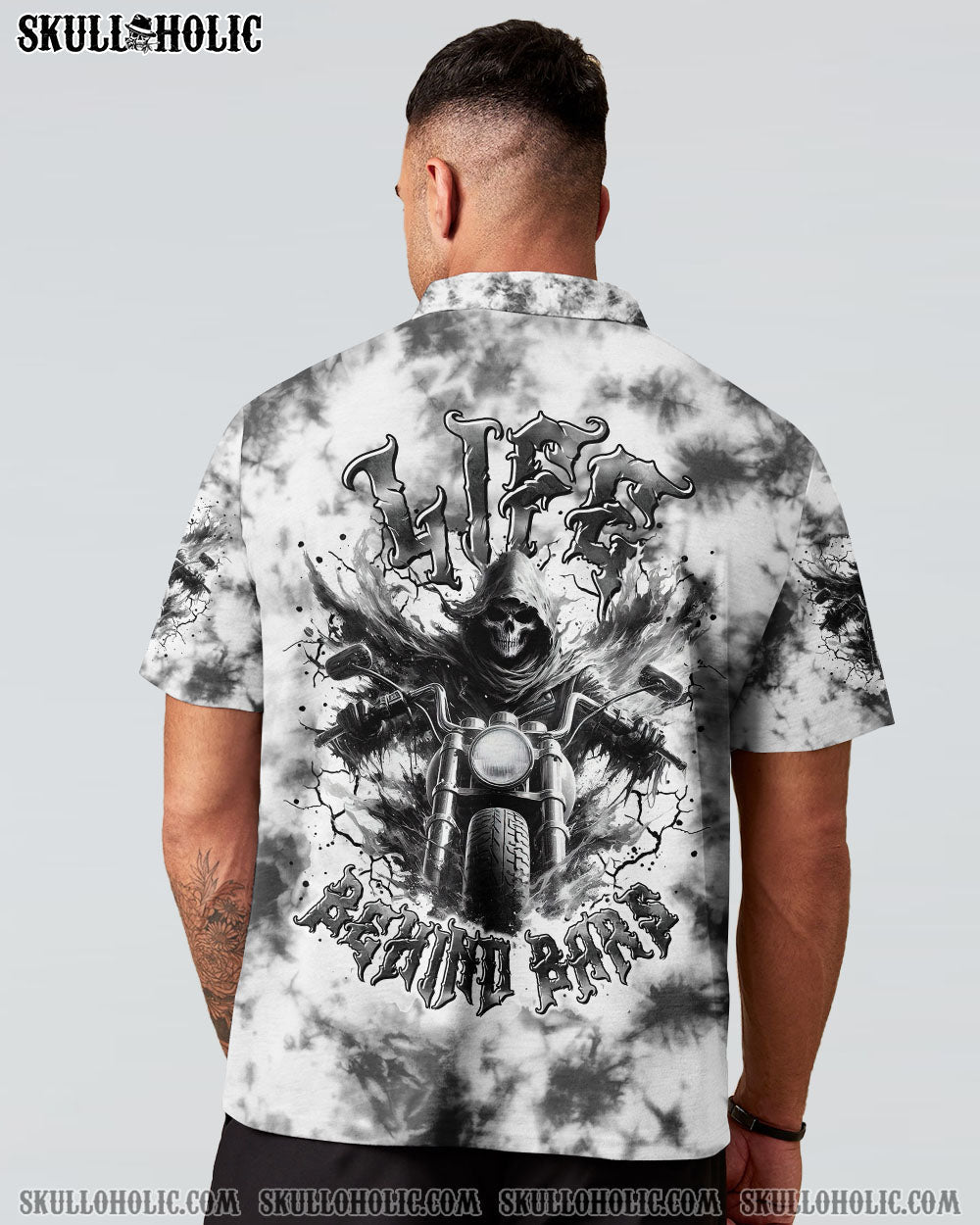 BLISSCORNERS LIFE BEHIND BARS BIKER SKULL ALL OVER PRINT