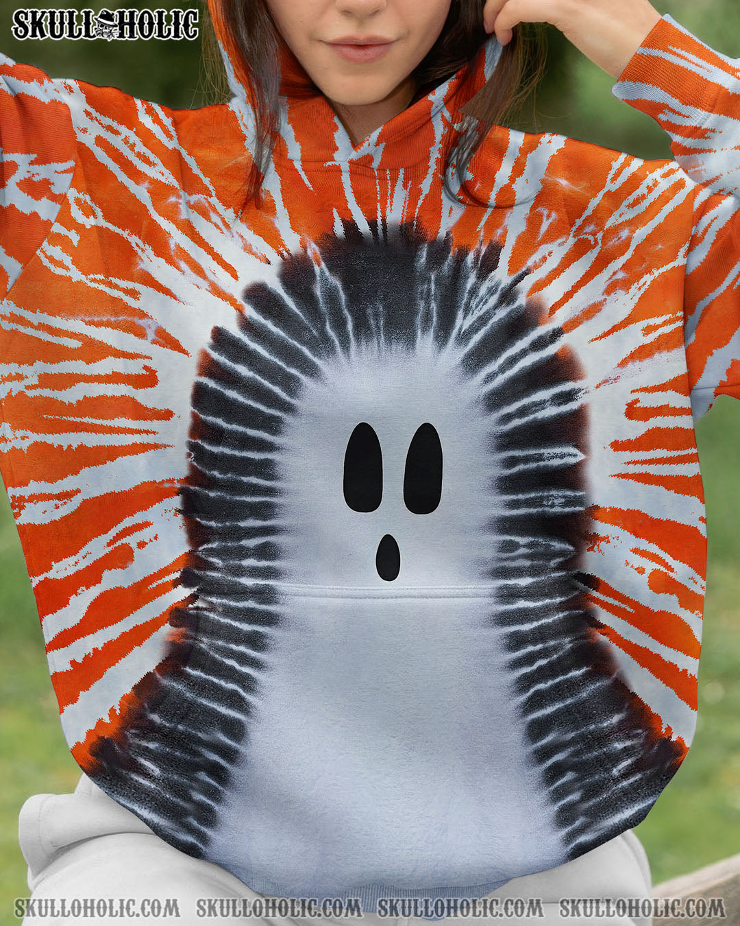 BLISSCORNERS GHOST SKULL TIE DYE HAND DYED ALL OVER PRINT
