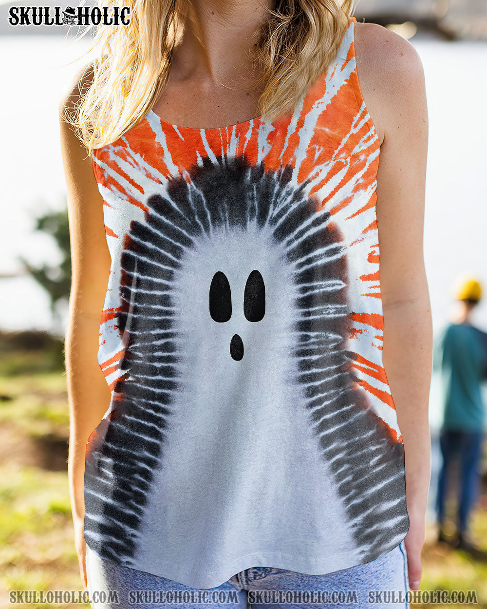 BLISSCORNERS GHOST SKULL TIE DYE HAND DYED ALL OVER PRINT