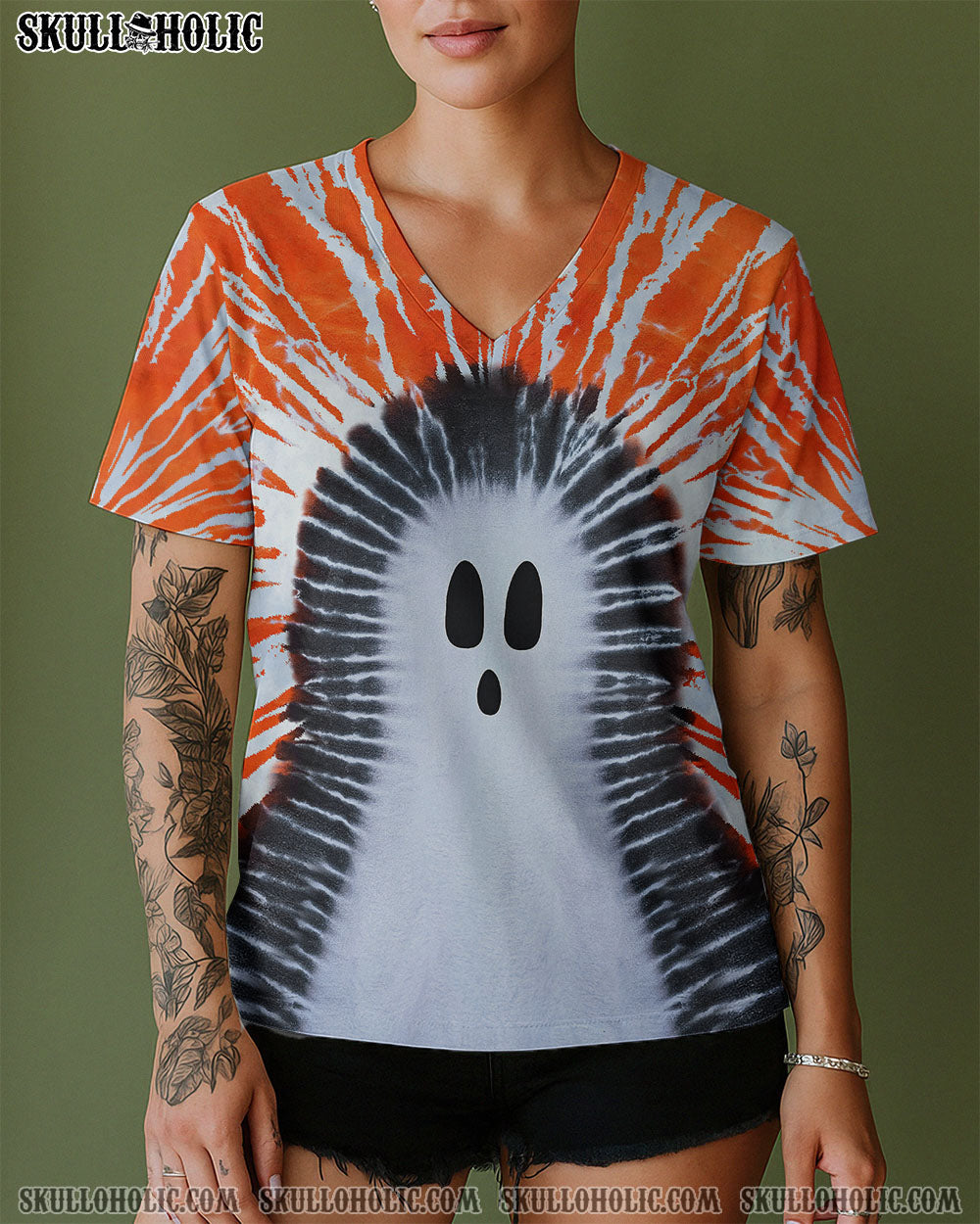 BLISSCORNERS GHOST SKULL TIE DYE HAND DYED ALL OVER PRINT