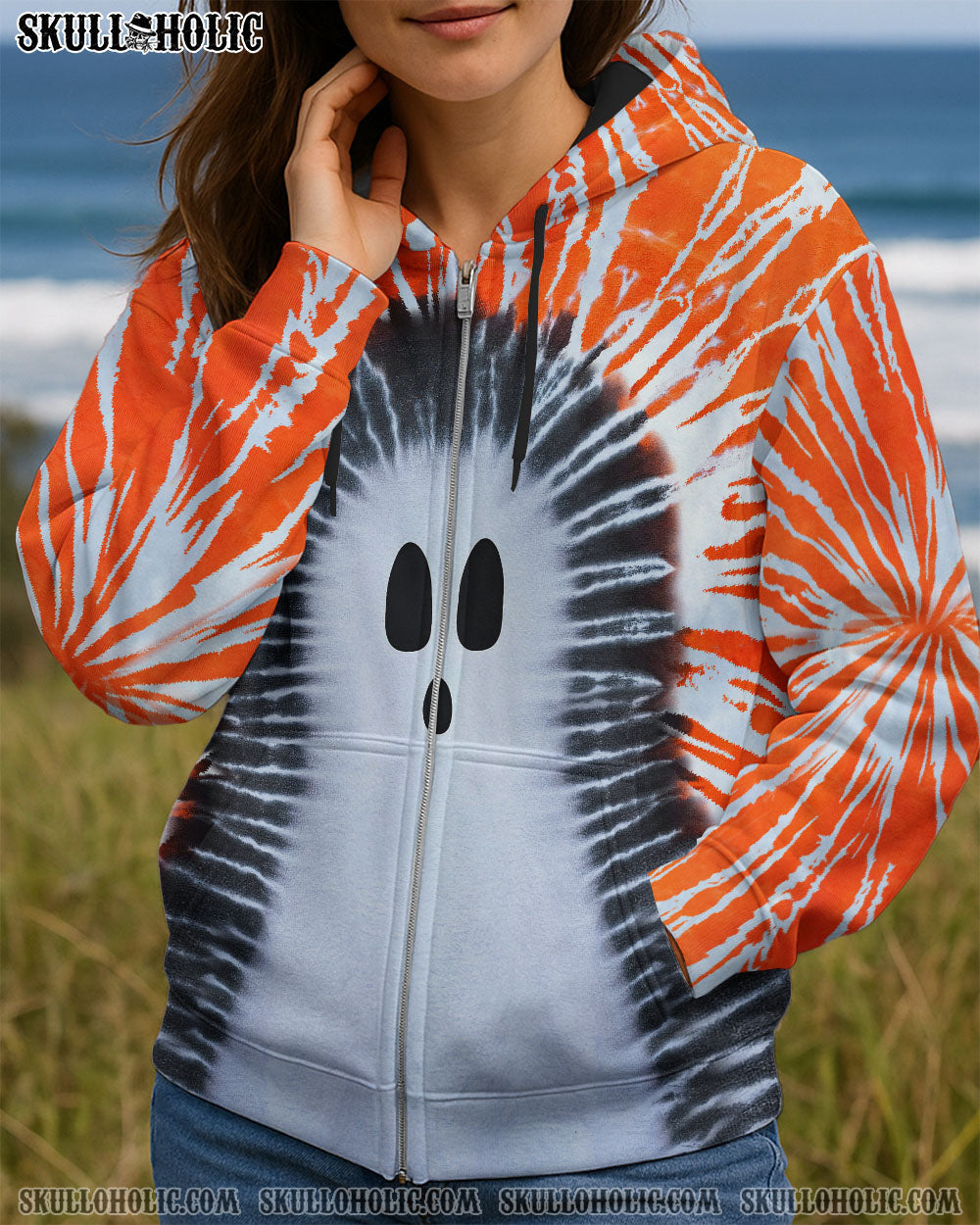 BLISSCORNERS GHOST SKULL TIE DYE HAND DYED ALL OVER PRINT