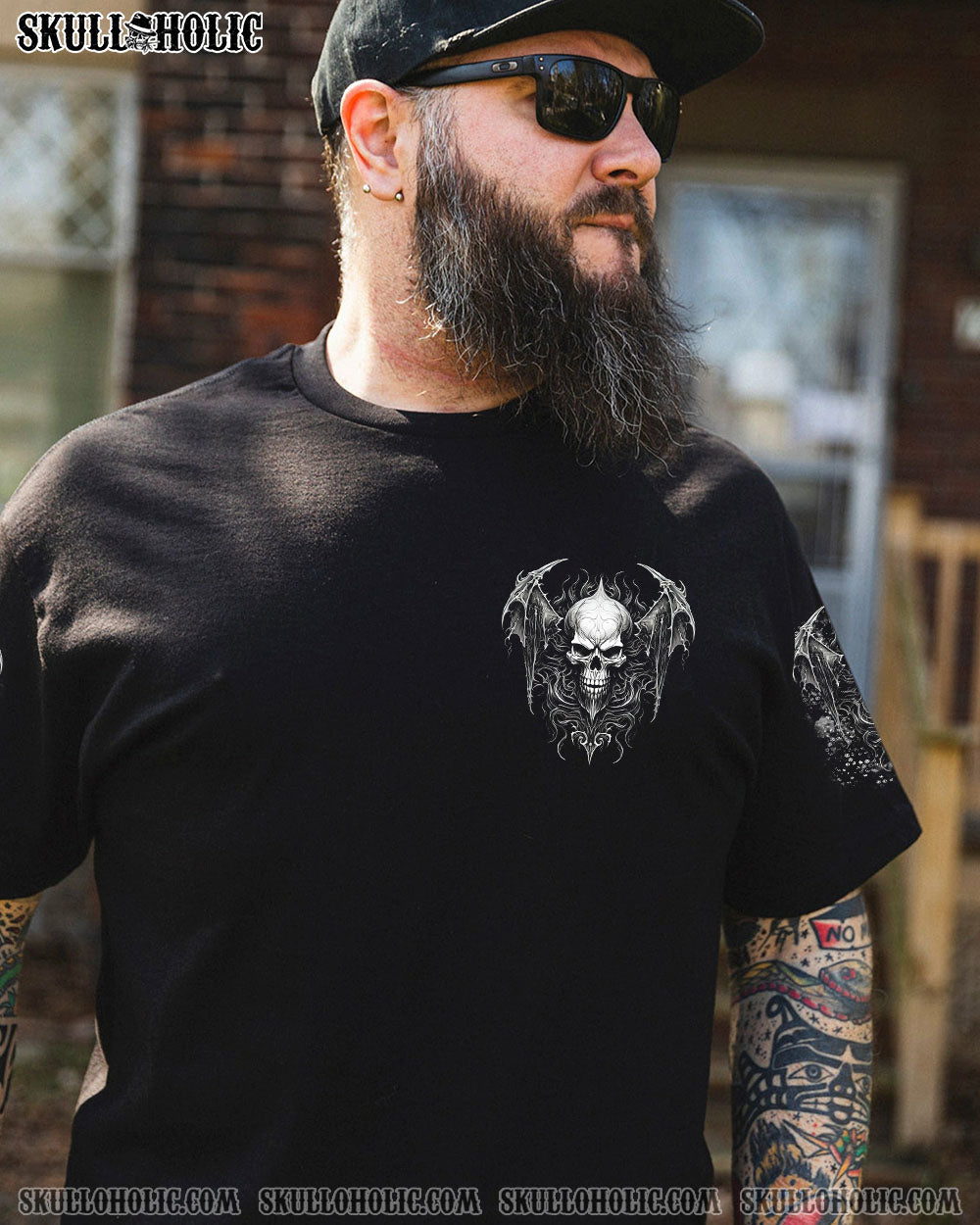 BLISSCORNERS I DON'T RUN FROM MY DEMONS SKULL ALL OVER PRINT