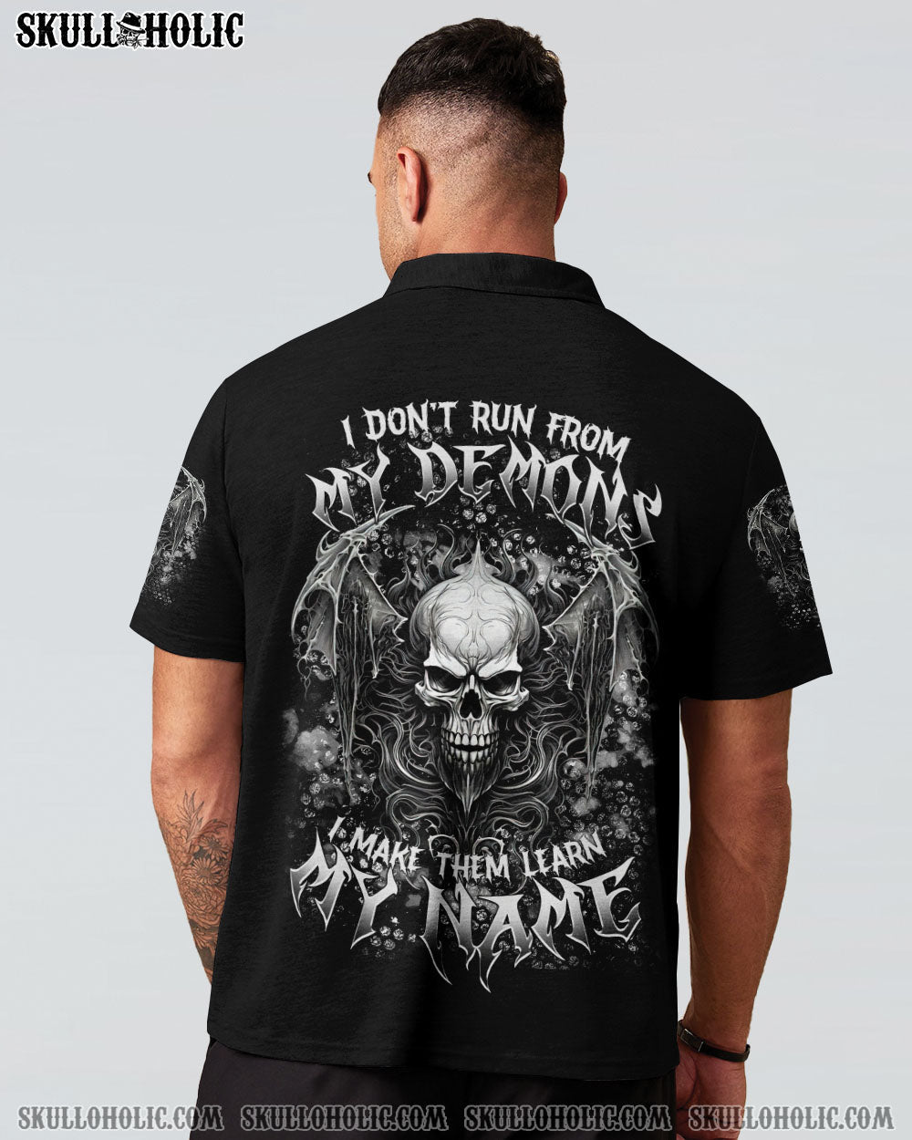 BLISSCORNERS I DON'T RUN FROM MY DEMONS SKULL ALL OVER PRINT