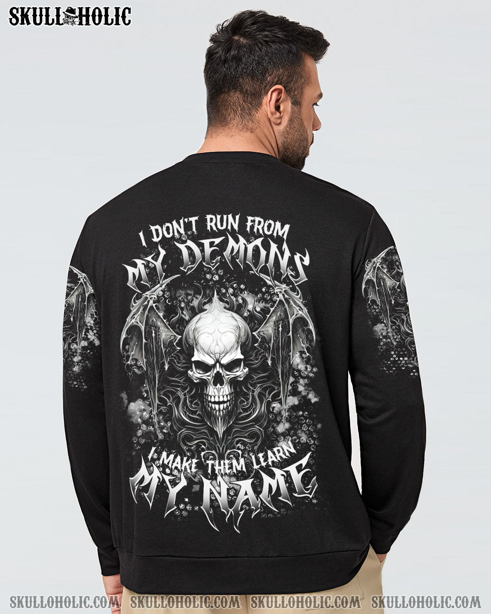 BLISSCORNERS I DON'T RUN FROM MY DEMONS SKULL ALL OVER PRINT
