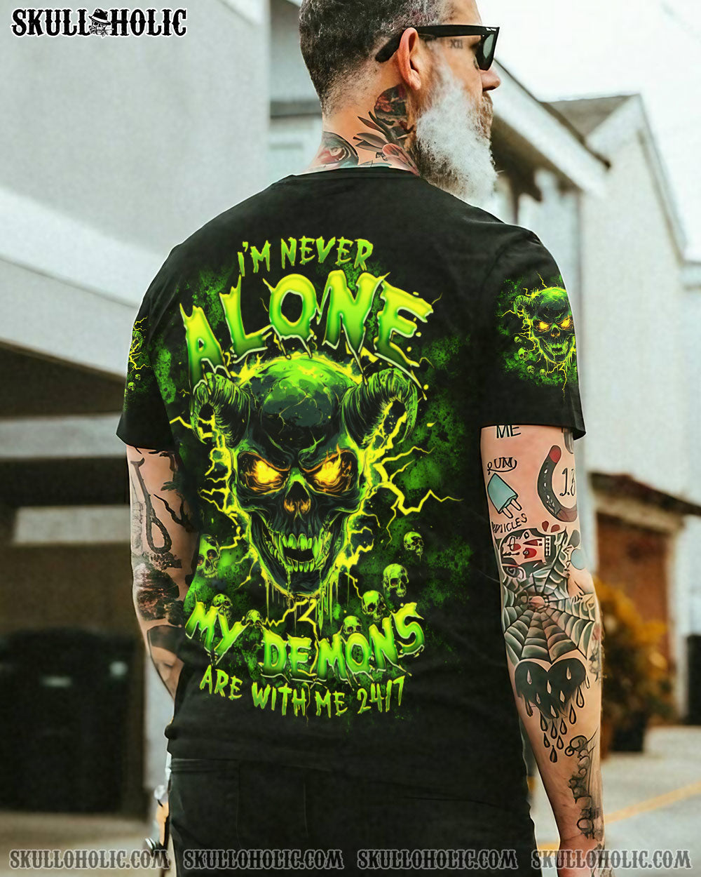 BLISSCORNERS I'M NEVER ALONE MY DEMONS ARE WITH ME 24/7 ALL OVER PRINT