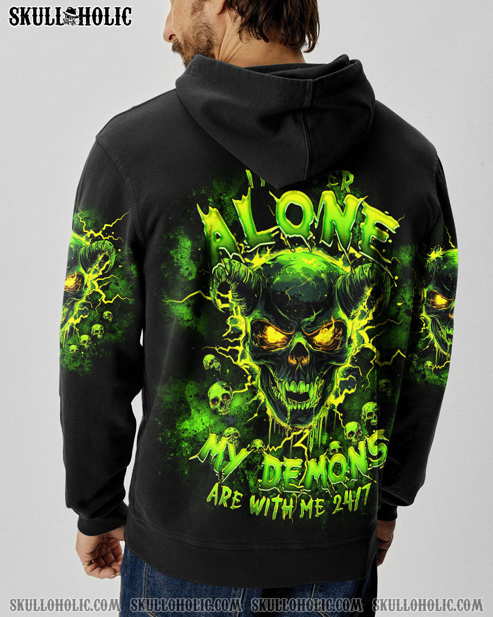 BLISSCORNERS I'M NEVER ALONE MY DEMONS ARE WITH ME 24/7 ALL OVER PRINT