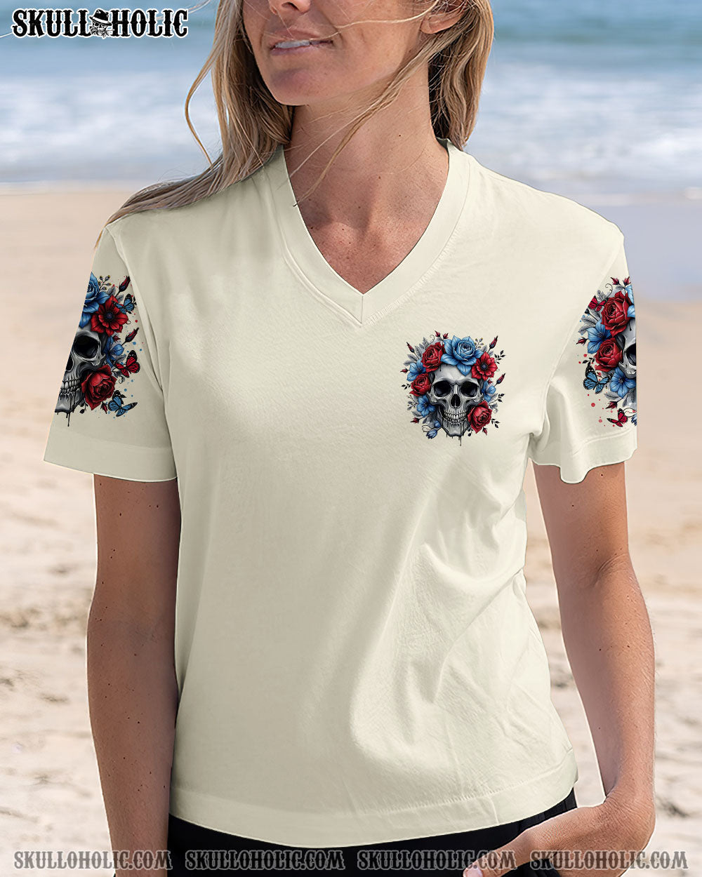 BLISSCORNERS YOU COULDN'T HANDLE ME SKULL ROSE ALL OVER PRINT