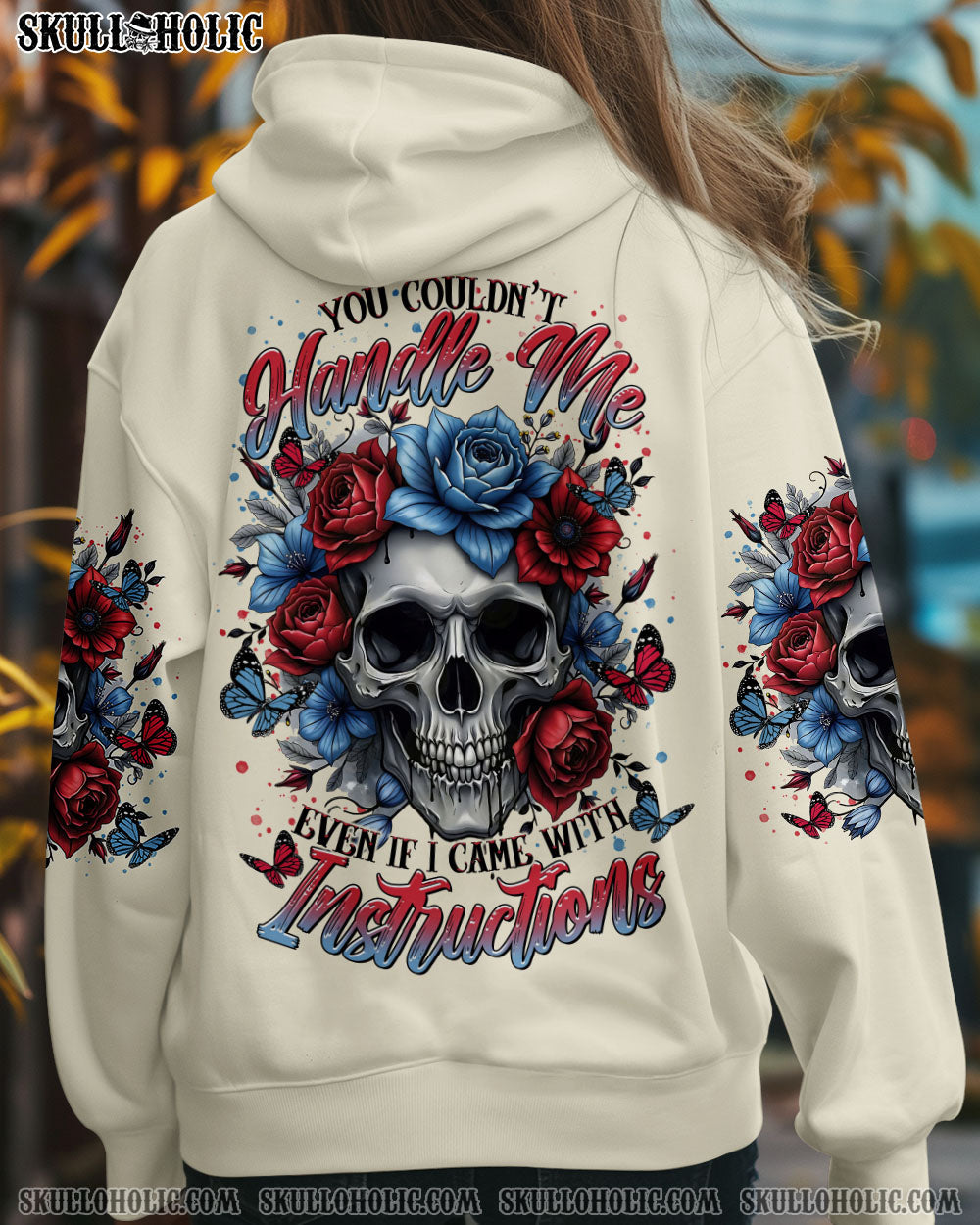 BLISSCORNERS YOU COULDN'T HANDLE ME SKULL ROSE ALL OVER PRINT