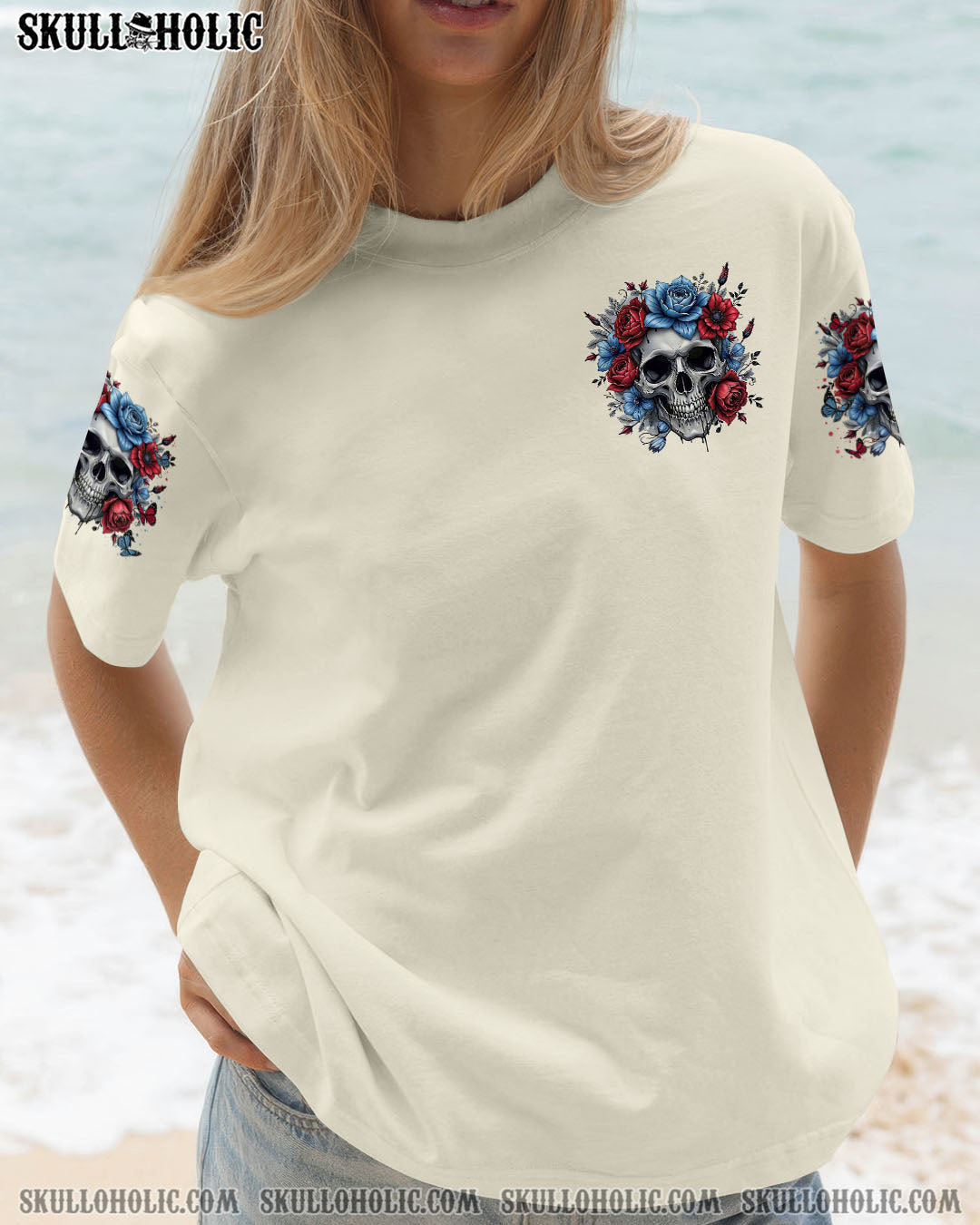 BLISSCORNERS YOU COULDN'T HANDLE ME SKULL ROSE ALL OVER PRINT
