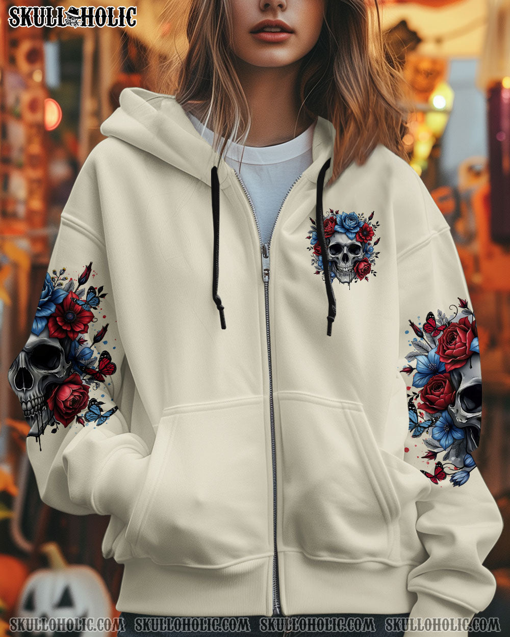 BLISSCORNERS YOU COULDN'T HANDLE ME SKULL ROSE ALL OVER PRINT