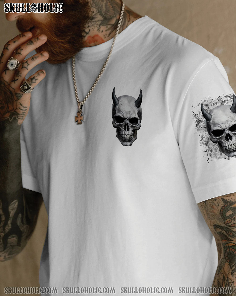BLISSCORNERS I ASKED THE DEVIL SKULL DEMON ALL OVER PRINT