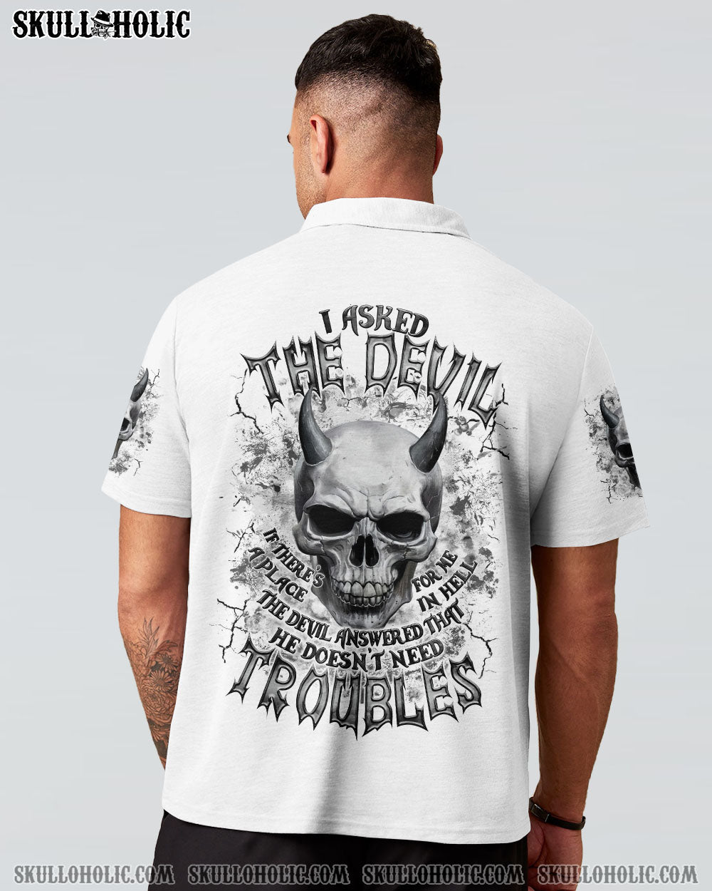 BLISSCORNERS I ASKED THE DEVIL SKULL DEMON ALL OVER PRINT
