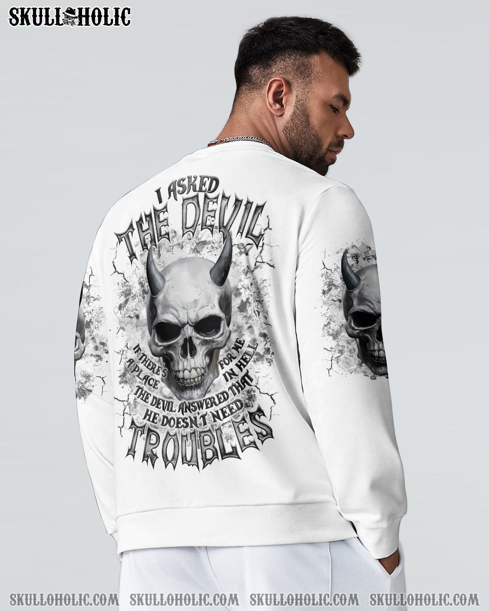 BLISSCORNERS I ASKED THE DEVIL SKULL DEMON ALL OVER PRINT