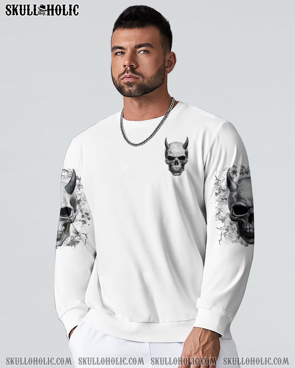 BLISSCORNERS I ASKED THE DEVIL SKULL DEMON ALL OVER PRINT
