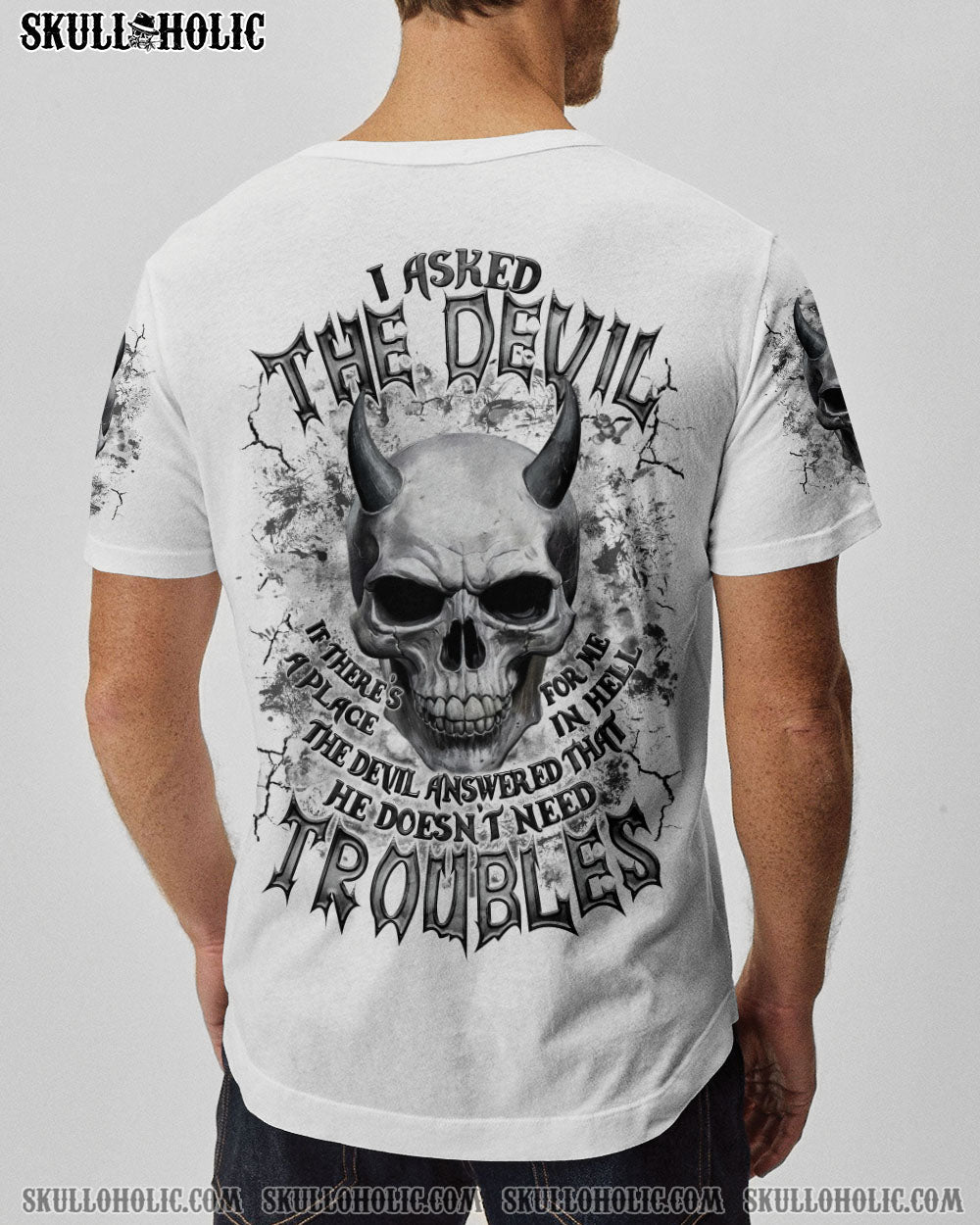 BLISSCORNERS I ASKED THE DEVIL SKULL DEMON ALL OVER PRINT