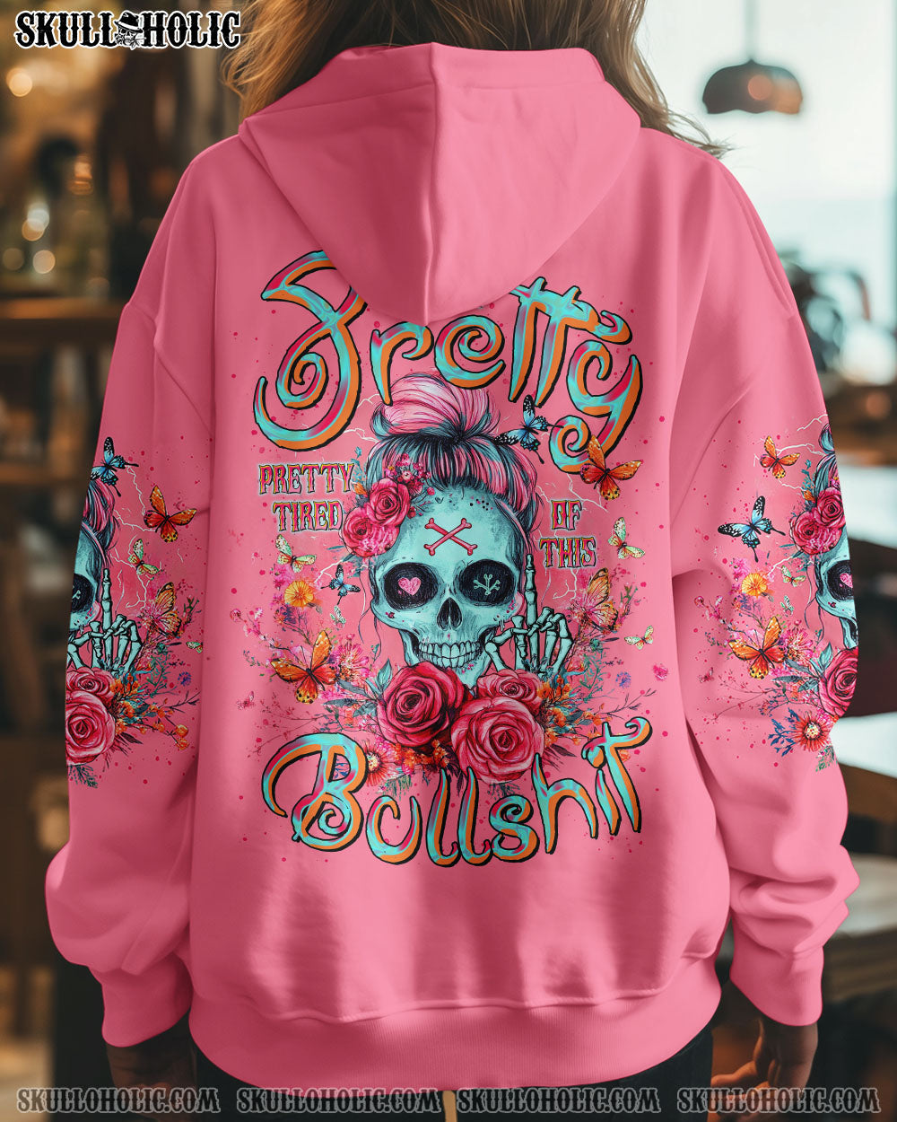 BLISSCORNERS I DO WHAT I WANT MESSY BUN SKULL ALL OVER PRINT