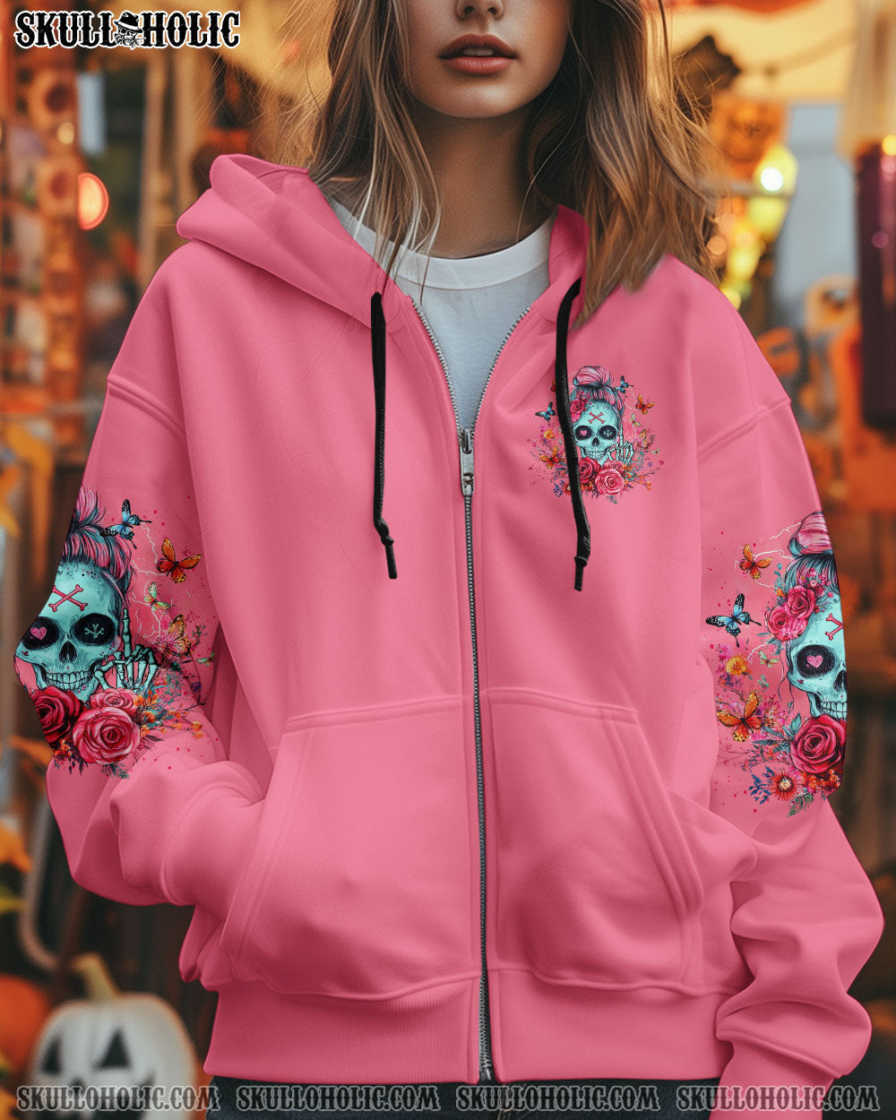 BLISSCORNERS I DO WHAT I WANT MESSY BUN SKULL ALL OVER PRINT