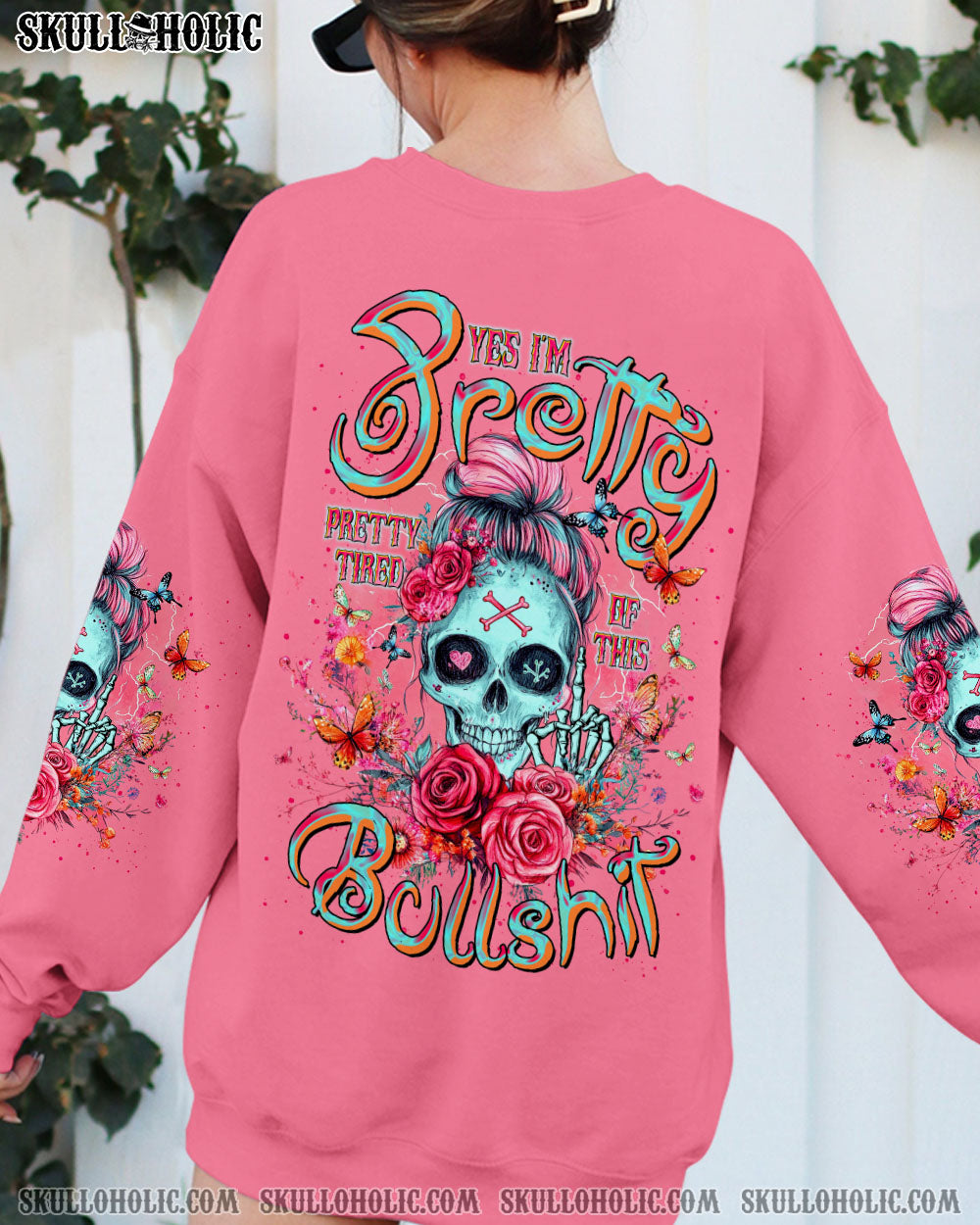 BLISSCORNERS I DO WHAT I WANT MESSY BUN SKULL ALL OVER PRINT