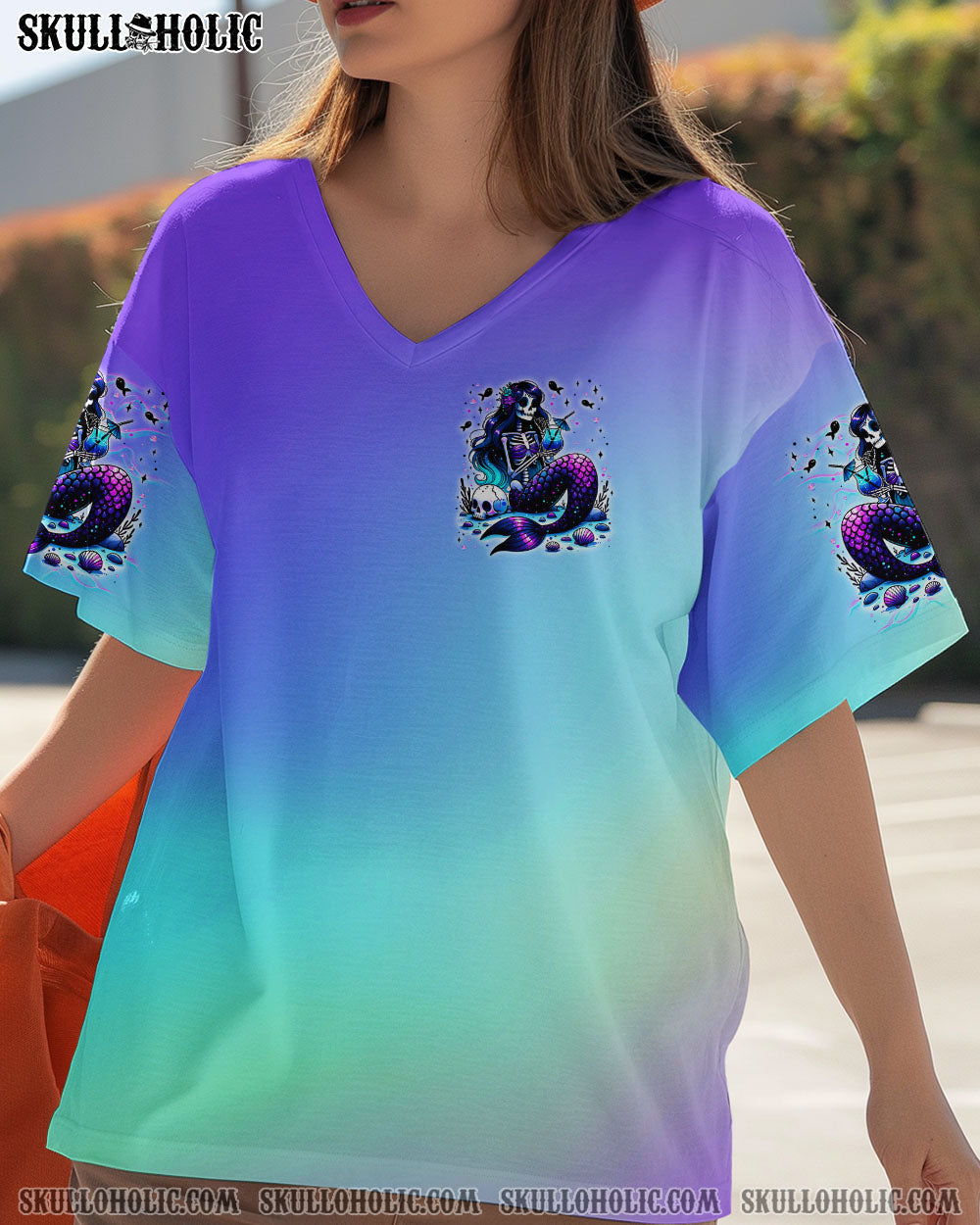 BLISSCORNERS CREEPIN' IT COLD LIKE MY SOUL MERMAID SKELETON ALL OVER PRINT