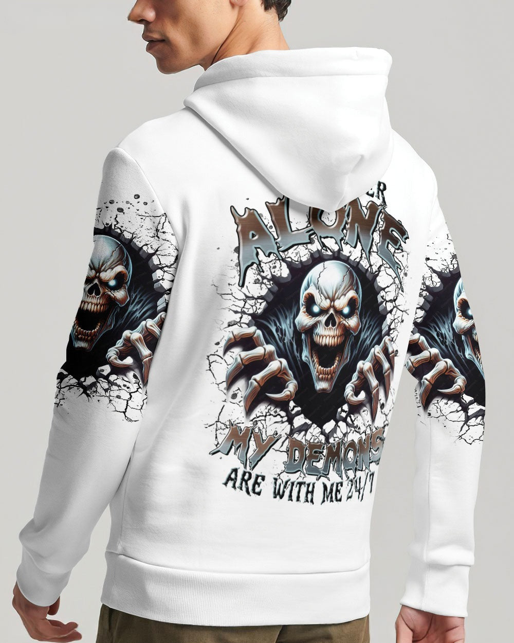 BLISSCORNERS I'M NEVER ALONE SKULL DEMON ALL OVER PRINT