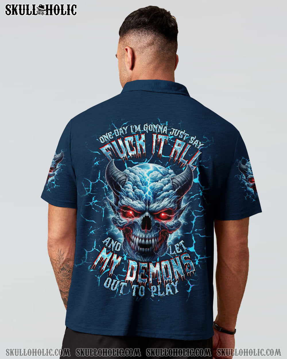BLISSCORNERS ONE DAY I'M GONNA JUST SAY DEMON SKULL ALL OVER PRINT