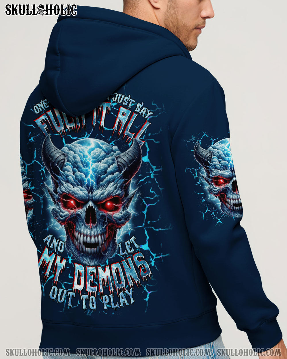 BLISSCORNERS ONE DAY I'M GONNA JUST SAY DEMON SKULL ALL OVER PRINT