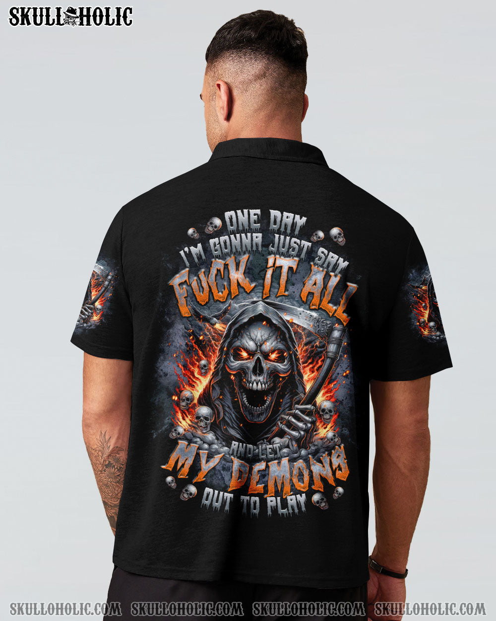 BLISSCORNERS ONE DAY I'M GONNA JUST SAY REAPER SKULL ALL OVER PRINT