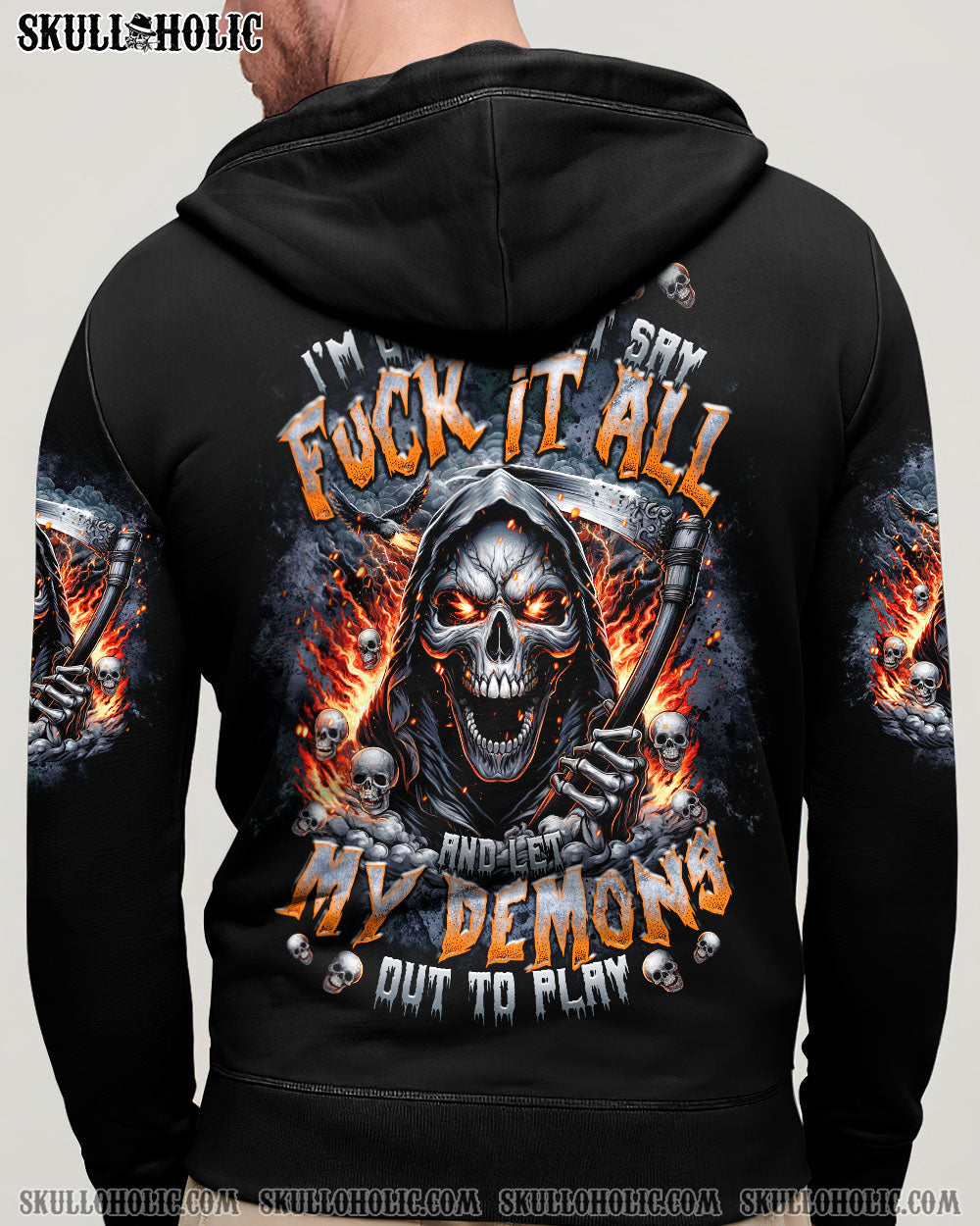 BLISSCORNERS ONE DAY I'M GONNA JUST SAY REAPER SKULL ALL OVER PRINT