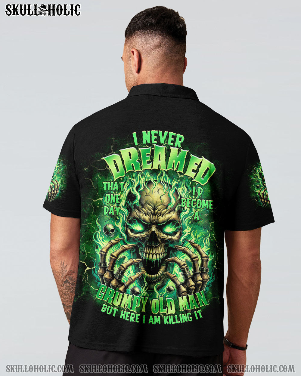BLISSCORNERS I NEVER DREAMED THAT ONE DAY GRUMPY OLD MAN SKULL ALL OVER PRINT