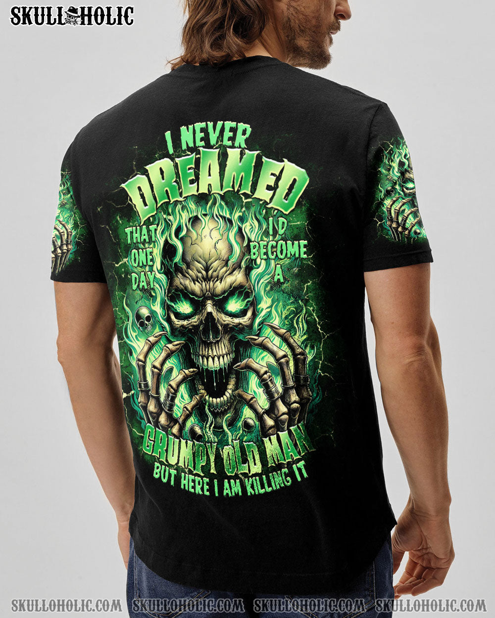 BLISSCORNERS I NEVER DREAMED THAT ONE DAY GRUMPY OLD MAN SKULL ALL OVER PRINT