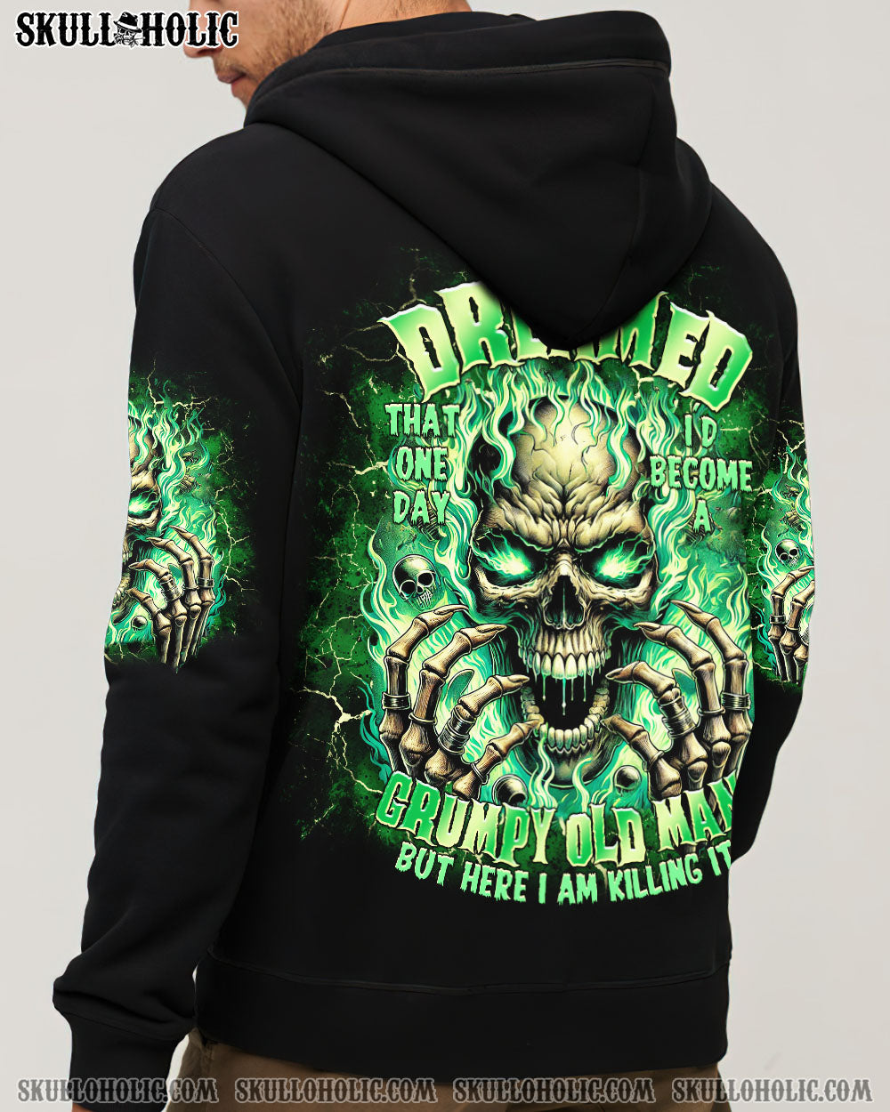 BLISSCORNERS I NEVER DREAMED THAT ONE DAY GRUMPY OLD MAN SKULL ALL OVER PRINT