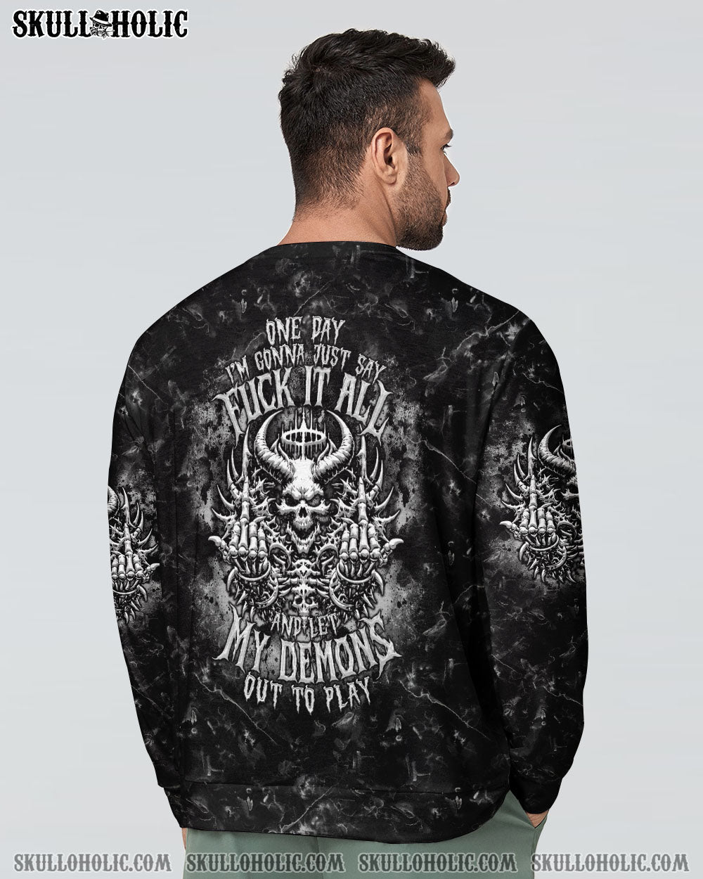 BLISSCORNERS ONE DAY I'M GONNA JUST SAY SKULL ALL OVER PRINT