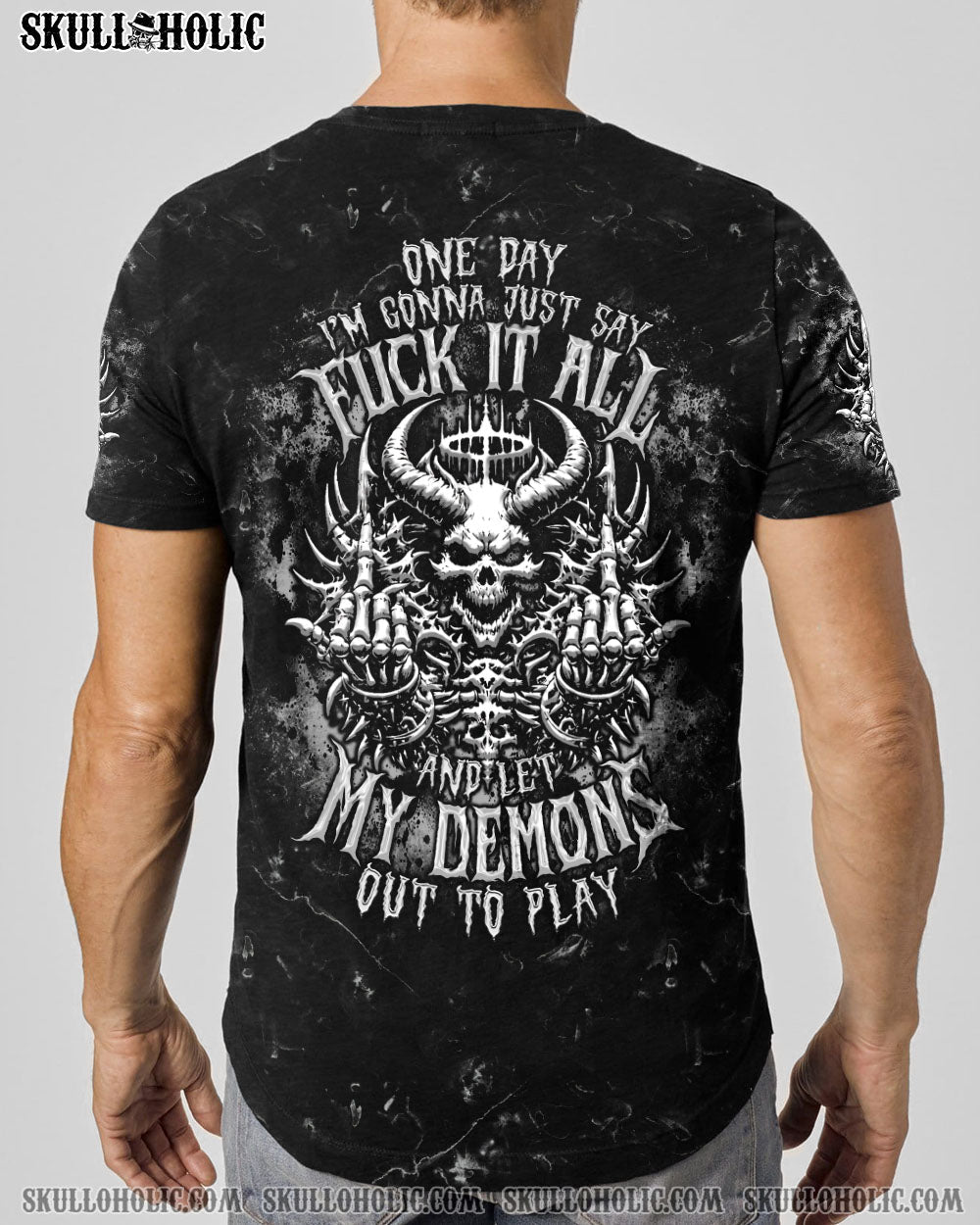 BLISSCORNERS ONE DAY I'M GONNA JUST SAY SKULL ALL OVER PRINT
