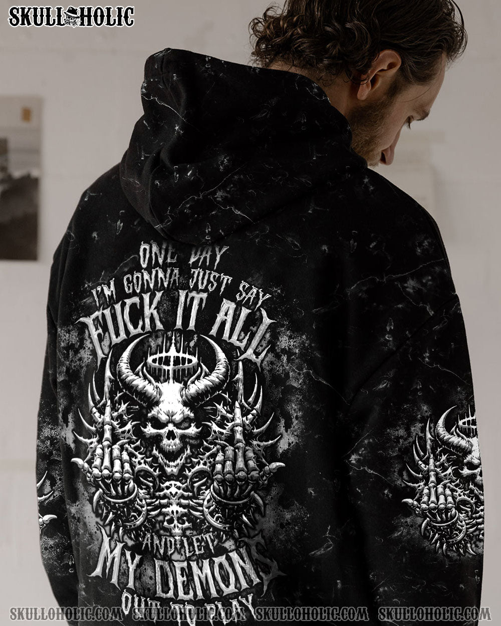 BLISSCORNERS ONE DAY I'M GONNA JUST SAY SKULL ALL OVER PRINT